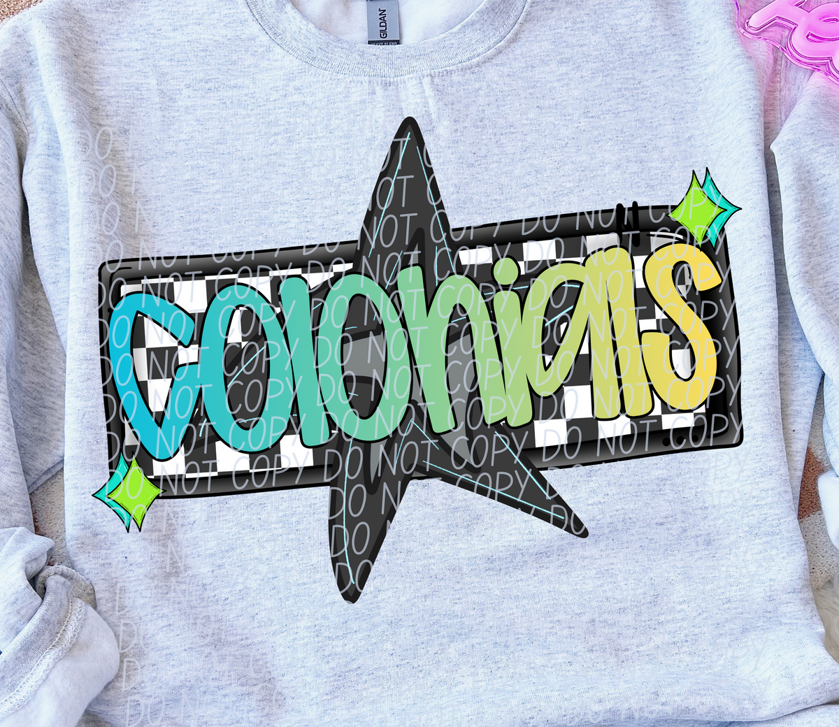 Colonials Skater Boy Mascot (City) DTF transfer