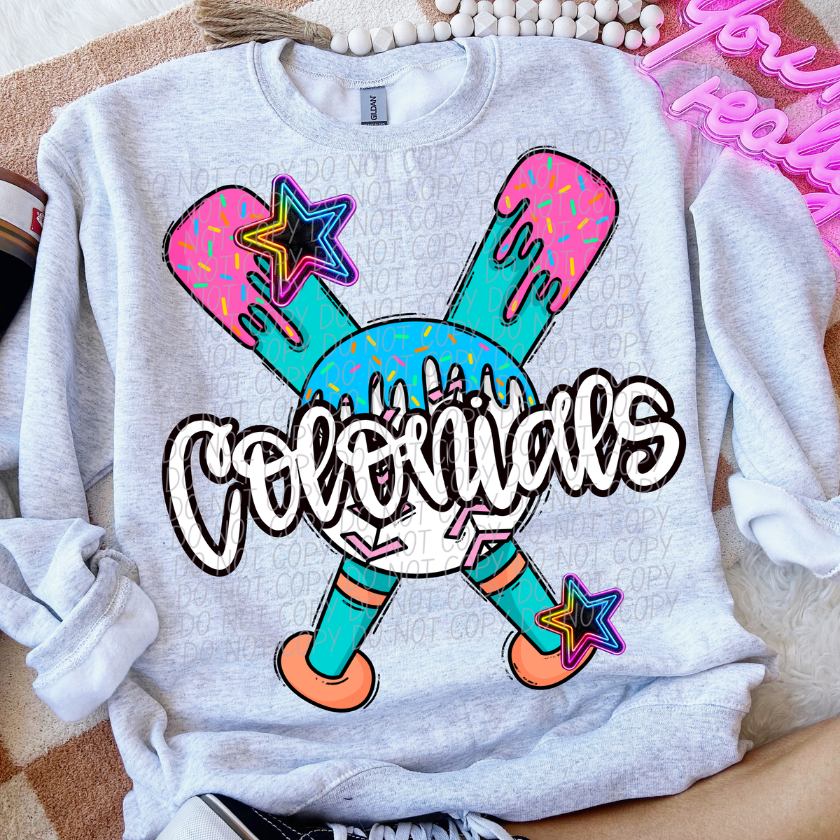 Dripping baseball Colonials (CITY) DTF transfer