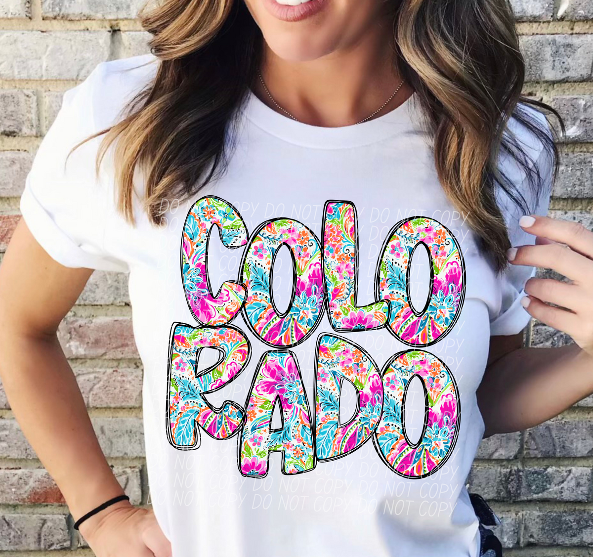 Colorado floral STACKED CITY DTF transfer