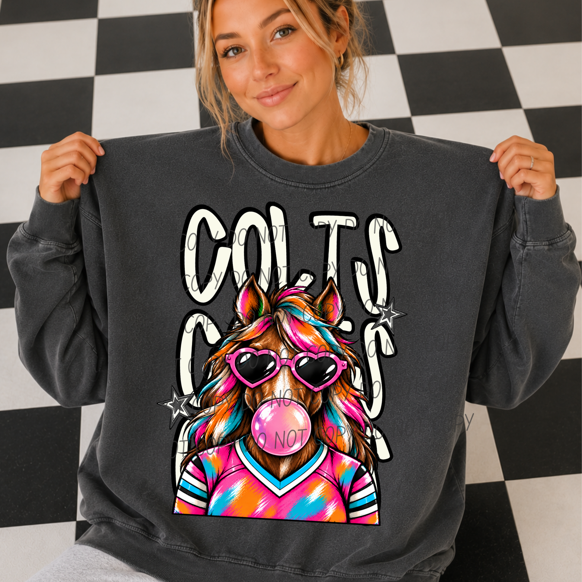 colts brown pretty little rebels mascot (city) DTF Transfer