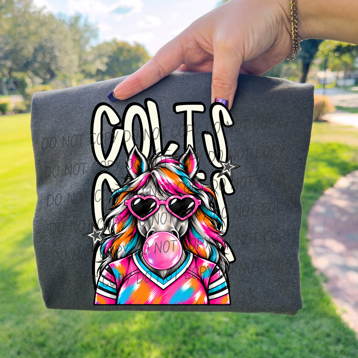 colts grey pretty little rebels mascot (city) DTF Transfer