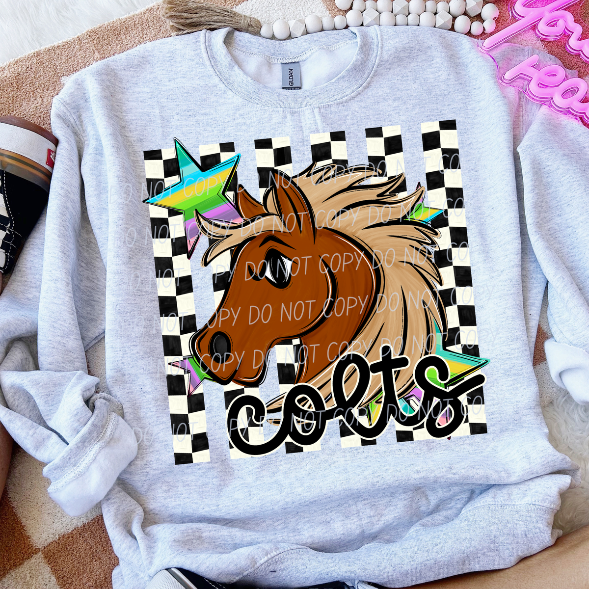 Colts checker stripes (City) DTF Transfer