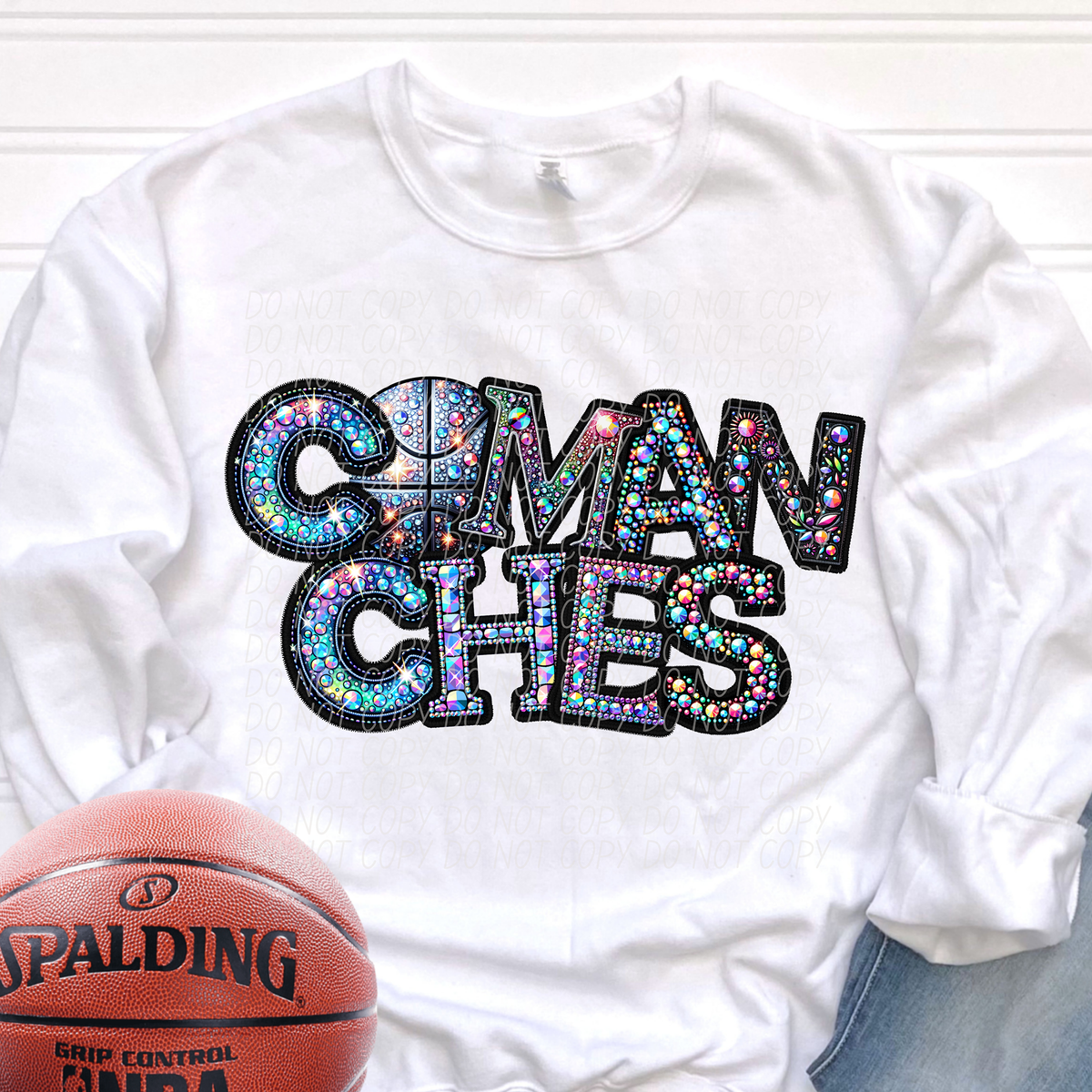 Comanches Basketball Rhinestone (CITY) 66511 DTF transfer