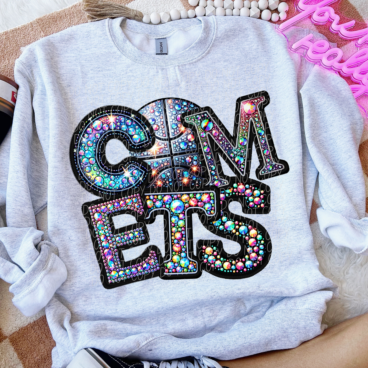 Comets Basketball Rhinestone (CITY) 66512 DTF transfer