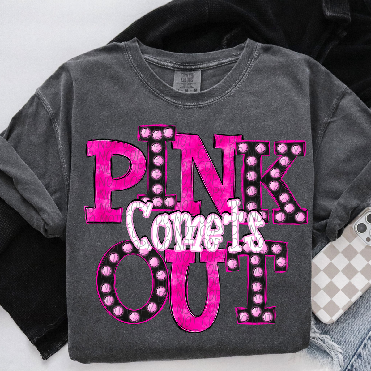 Comets Pink Out Marquee (City) 112998 DTF transfer