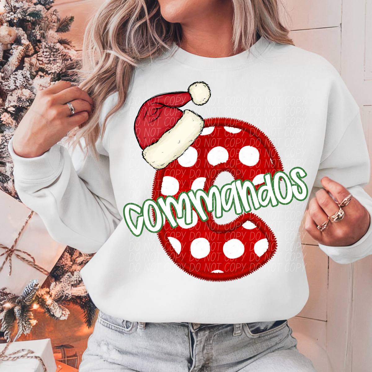 C Commandos Christmas Faux Embroidery (CITY) 66288 DTF transfer