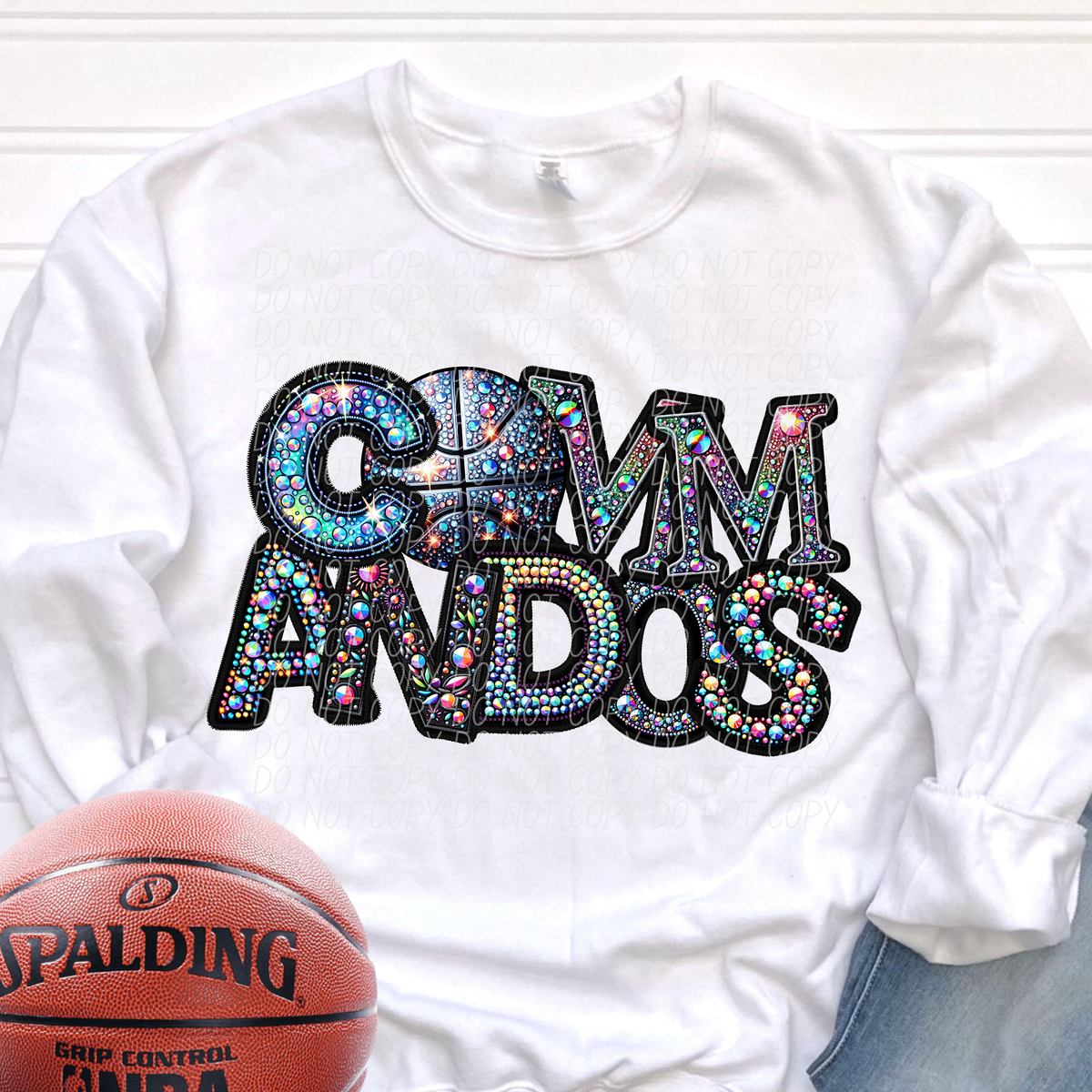 Commandos Basketball Rhinestone (CITY) 66513 DTF transfer