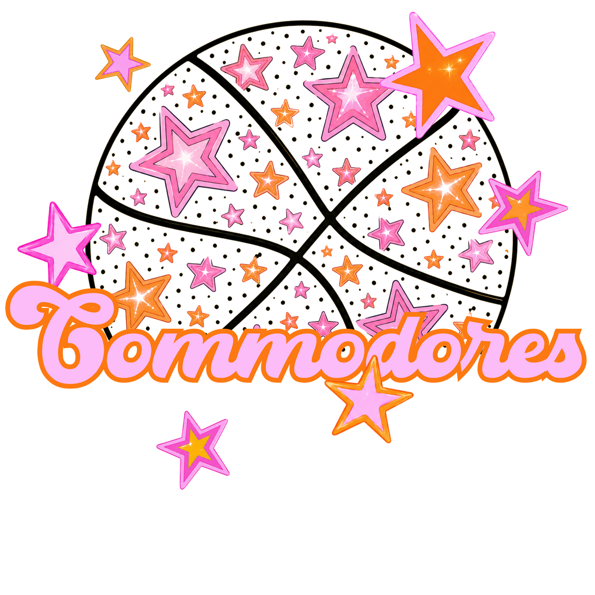 commodores pink basketball (city) DTF transfer