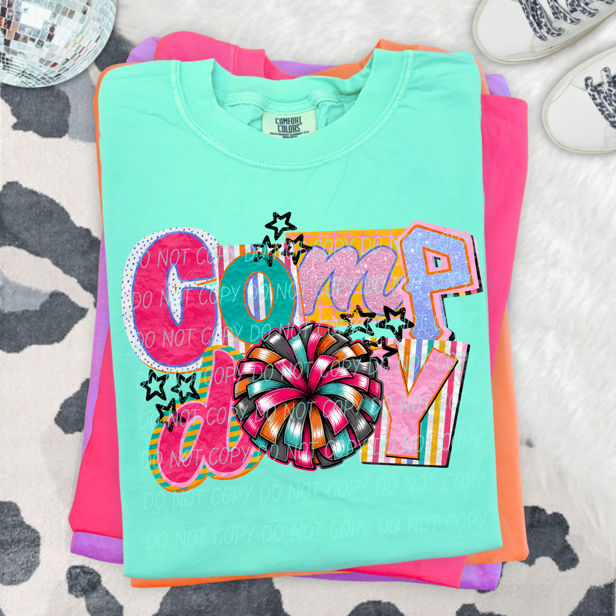 Comp day pompom magazine font (City) DTF Transfer