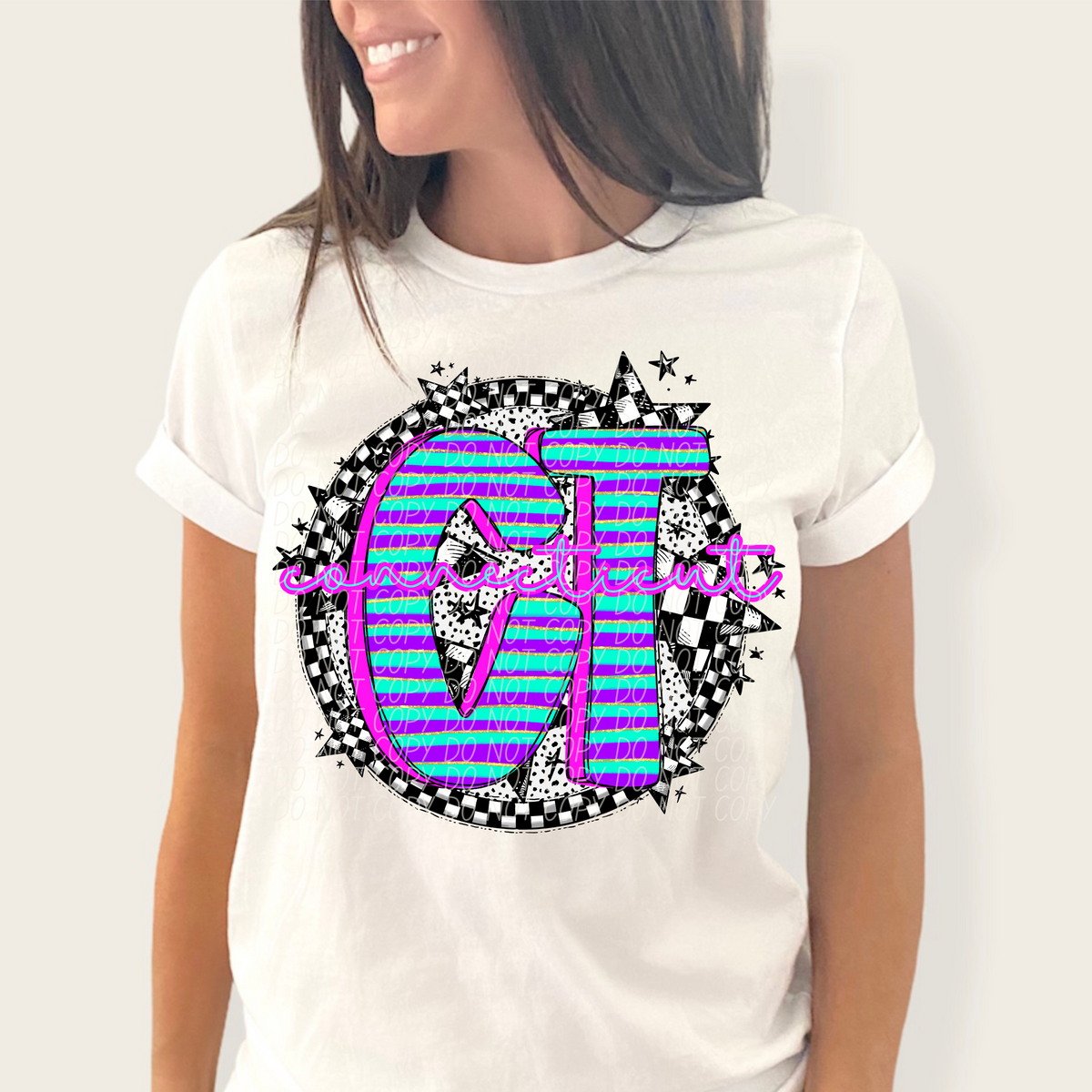 Dalmatian stripes circle states CITY DTF transfers