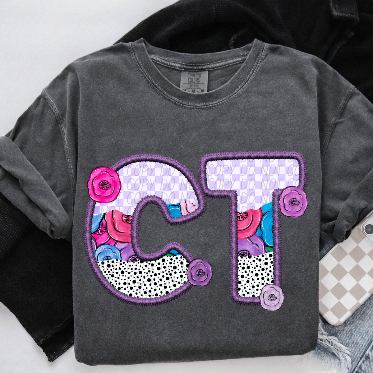 CT purple floral (CITY) DTF transfer