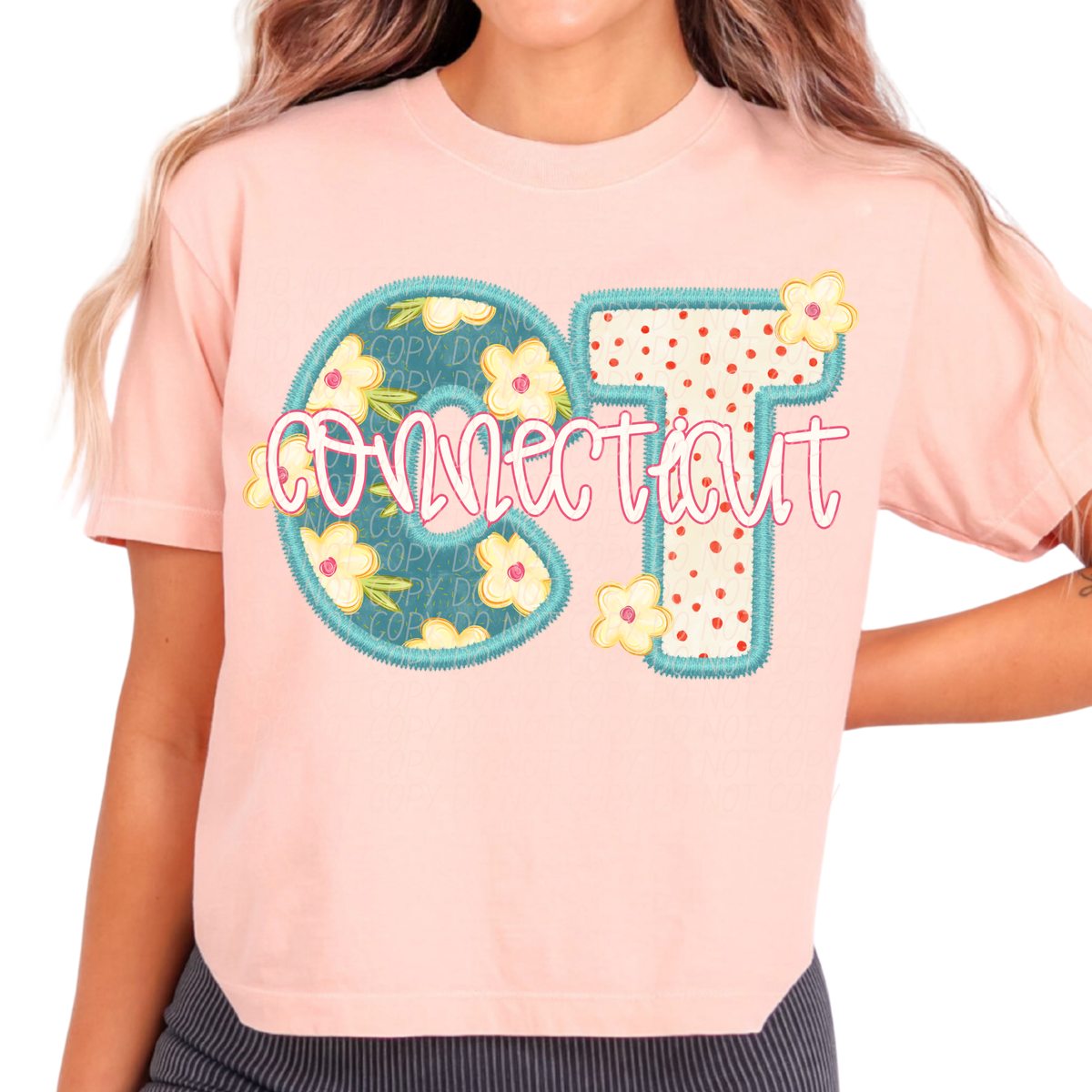 Connecticut retro floral (City) DTF Transfer