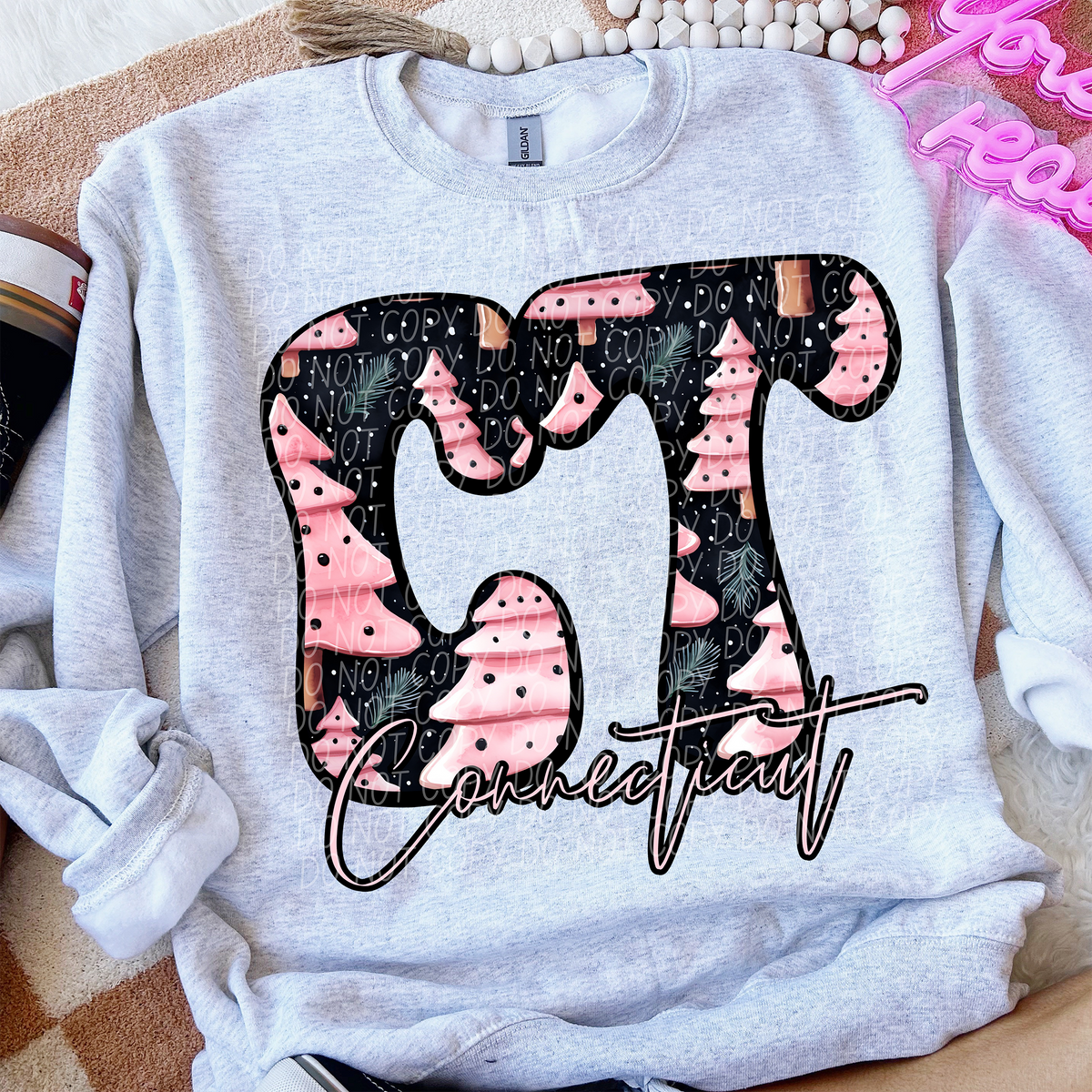 CT Connecticut Christmas State 66210 DTF transfer