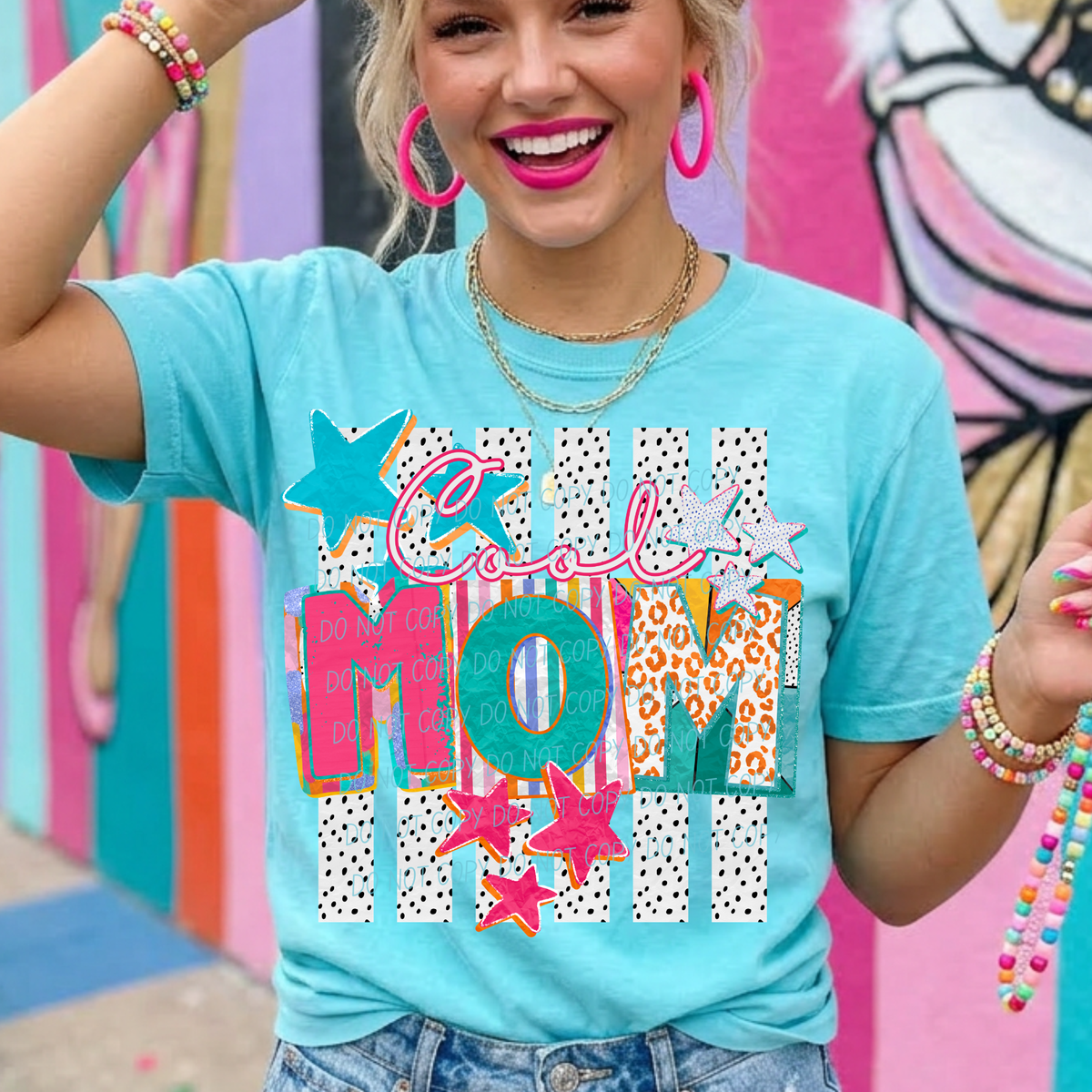 Cool mom polka dot stripes (City) DTF Transfer