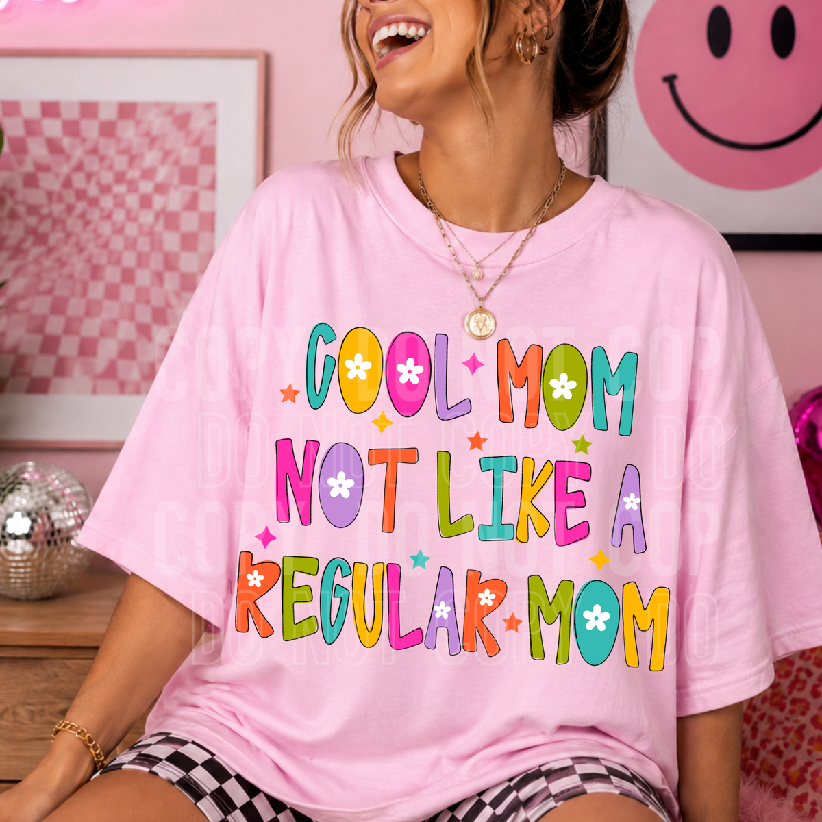 Cool mom not like a regular mom colorful stars (SBB) DTF Transfer