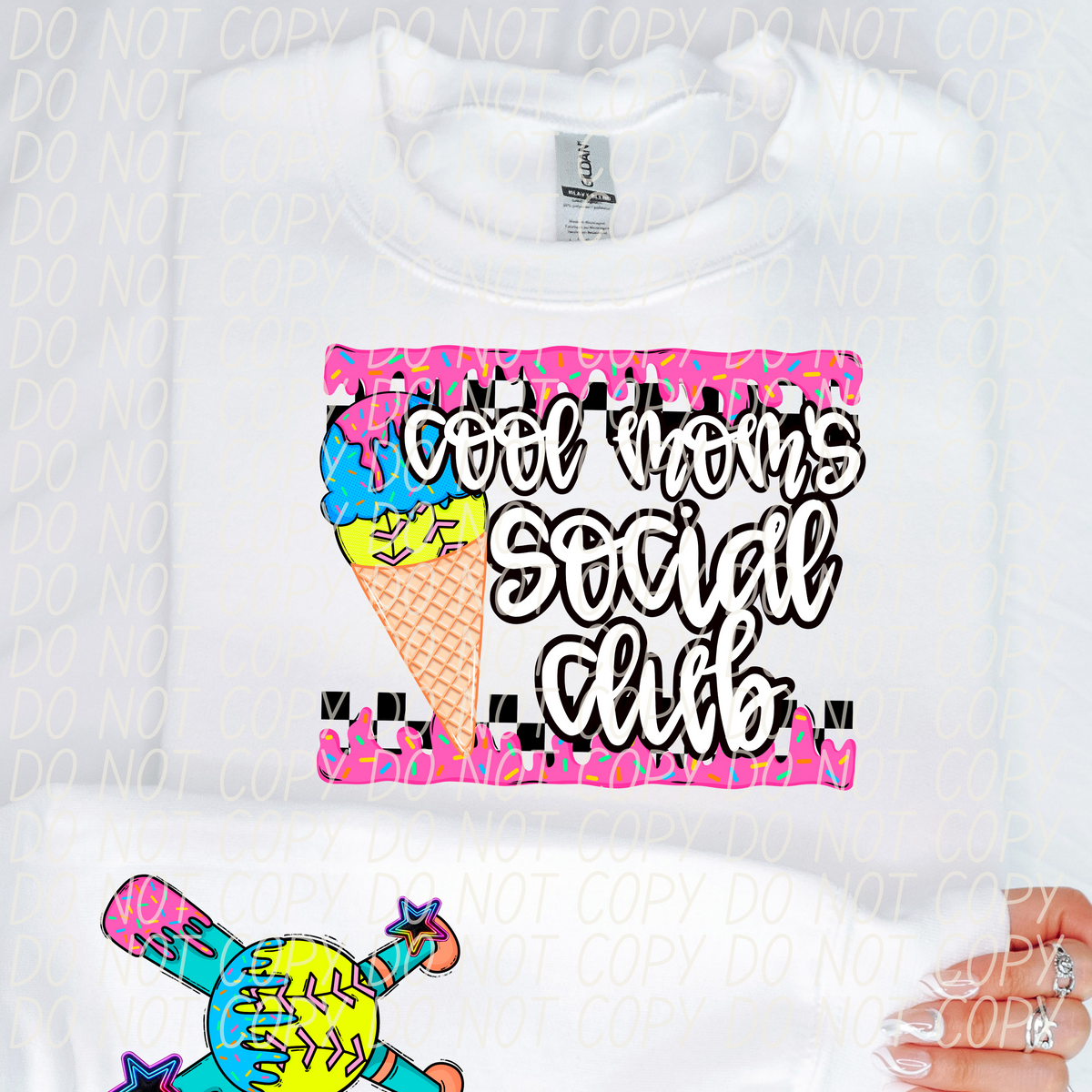 Cool mom softball sleeve (CITY) DTF transfer