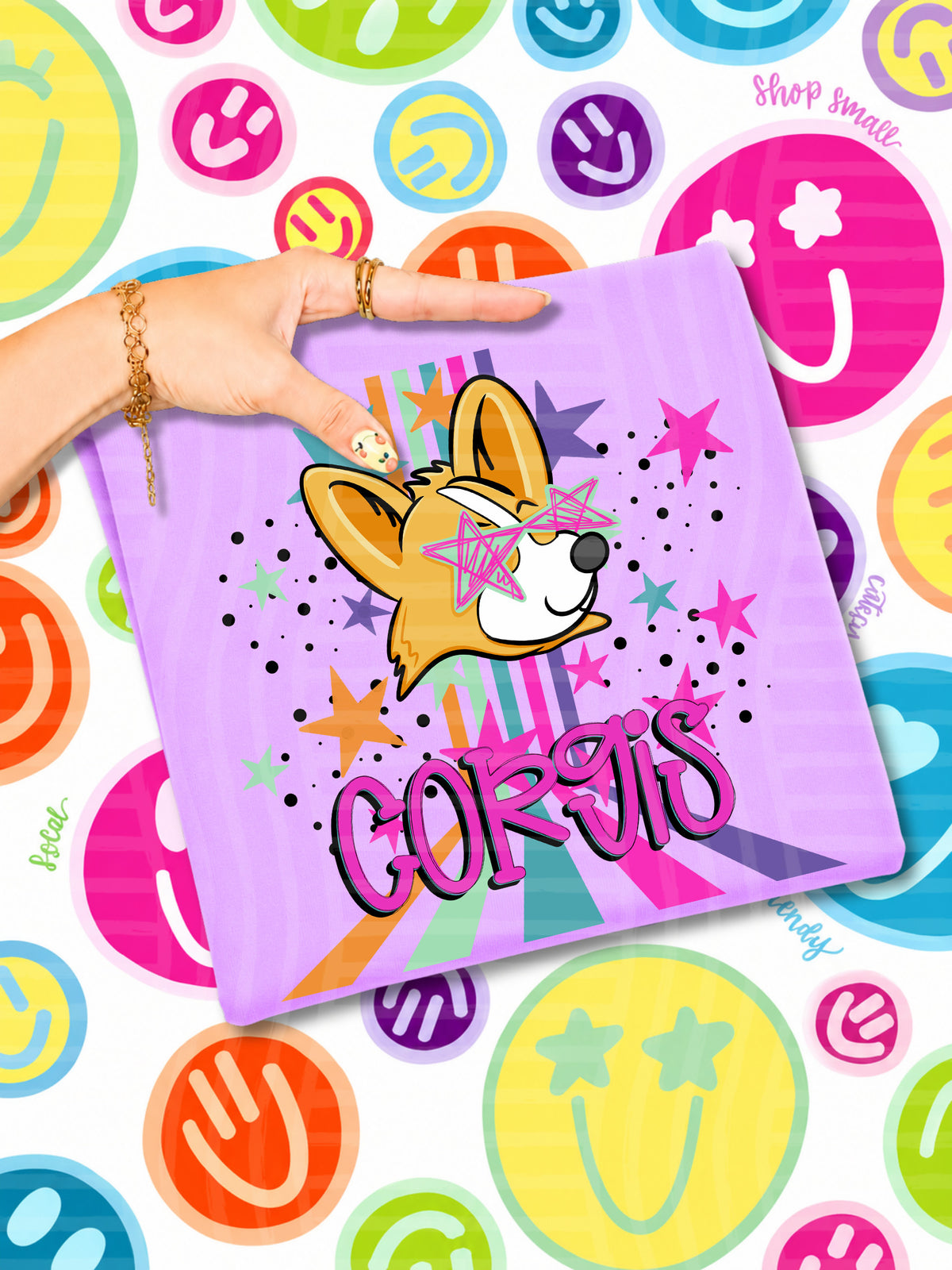 corgis starry eyes rainbow (caplinger) DTF Transfer