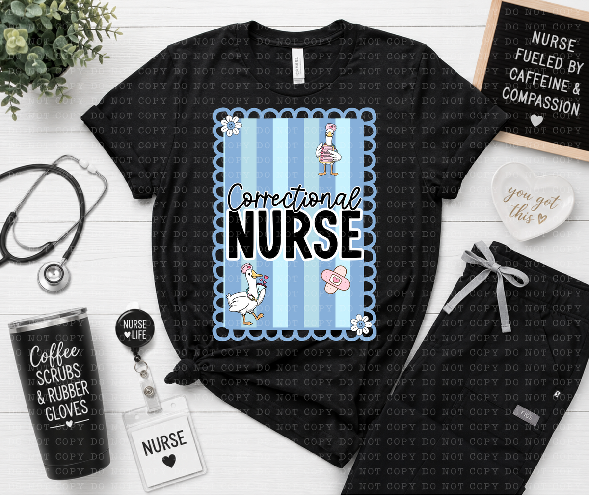 Correctional nurse BLUE goose frame (ECHT) DTF Transfer