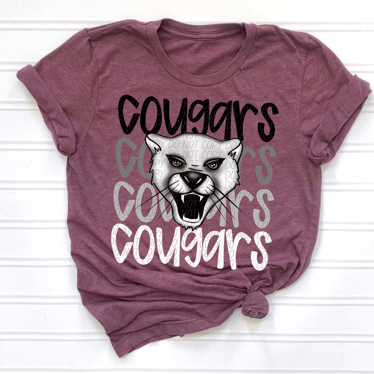 Cougars Word Stacked (CITY) 57436 DTF transfer