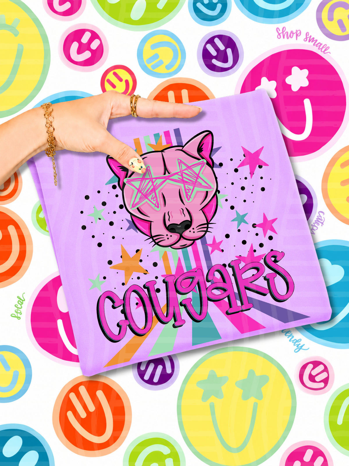 cougars starry eyes rainbow (caplinger) DTF Transfer