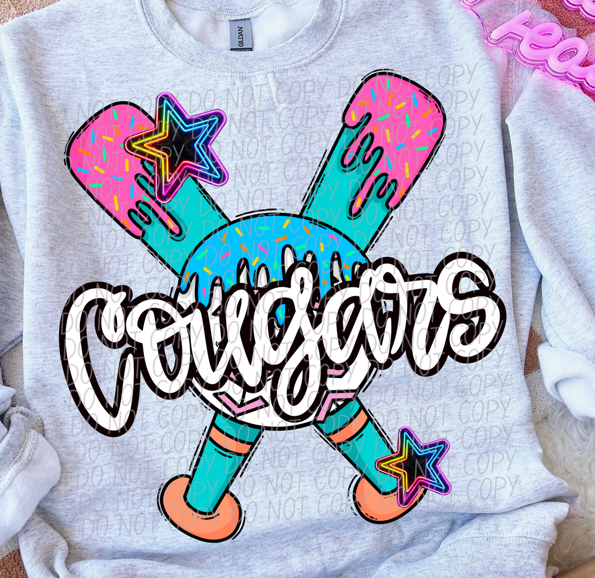 Dripping baseball Cougars (CITY) DTF transfer