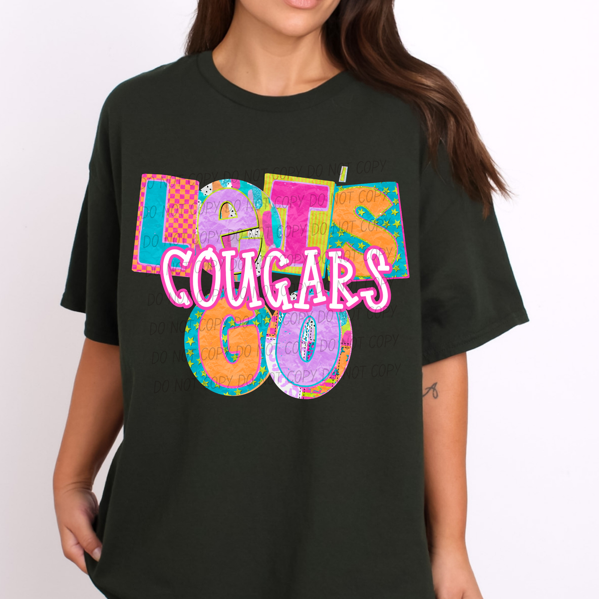 Cougars Patchwork Pep Club (City) DTF Transfer