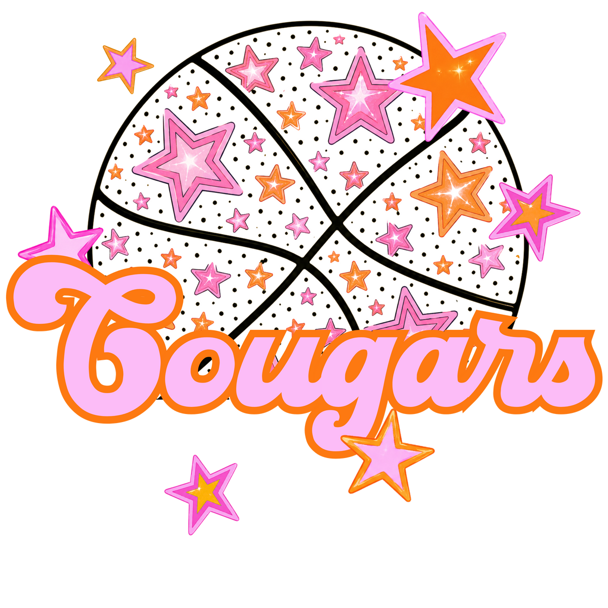 cougars pink basketball (city) DTF transfer