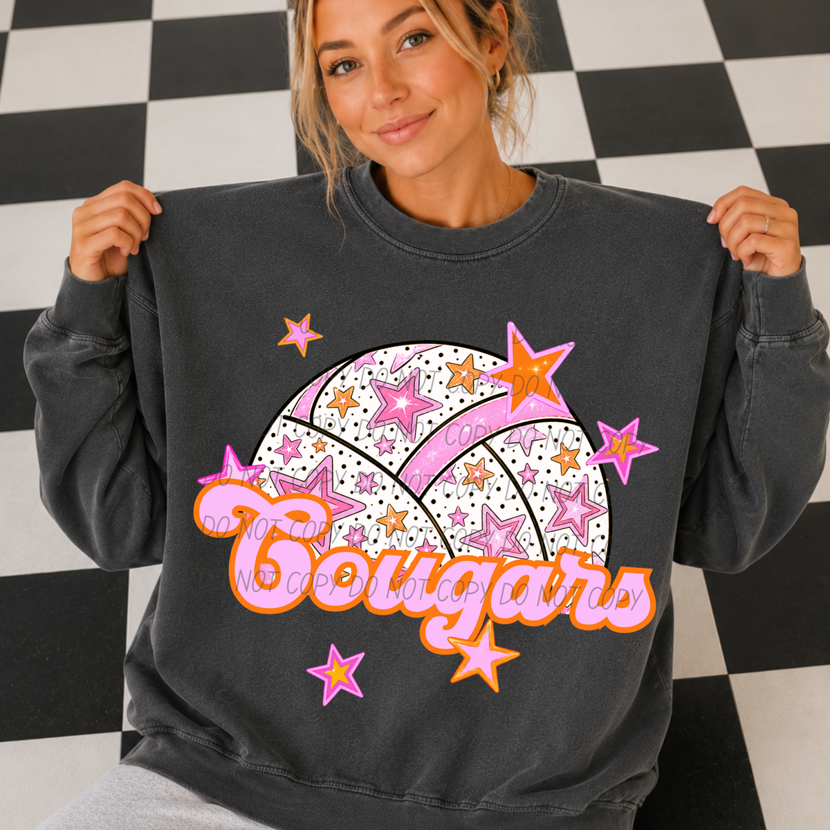 cougars pink volleyball (city) DTF transfer