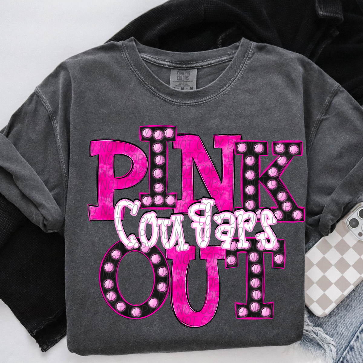 Cougars Pink Out Marquee (City) 112999 DTF transfer