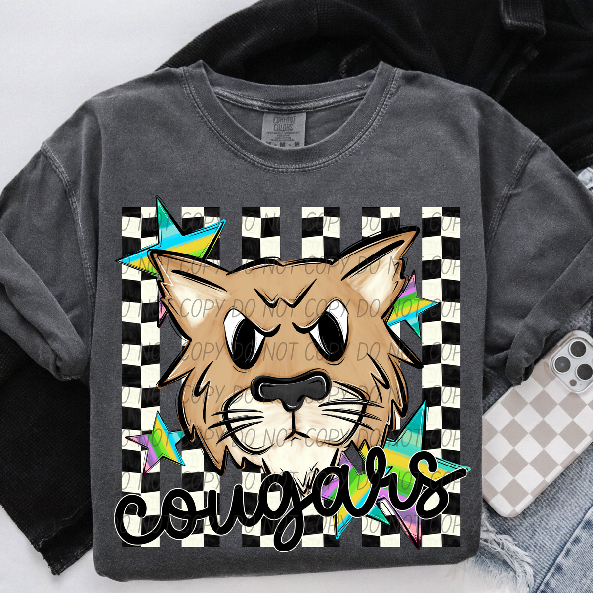 Cougars checker stripes (City) DTF Transfer