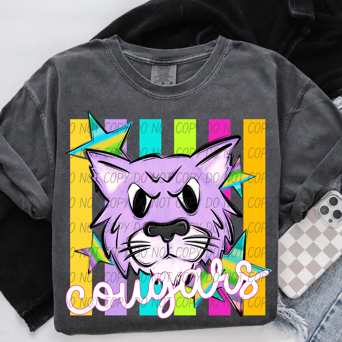 Cougars purple neon (City) DTF Transfer