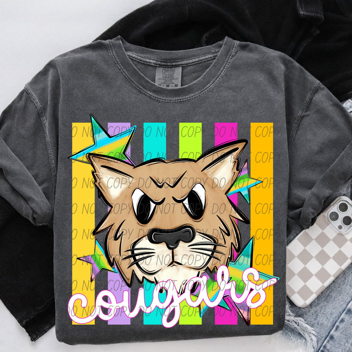 Cougars neon strips (City) DTF Transfer