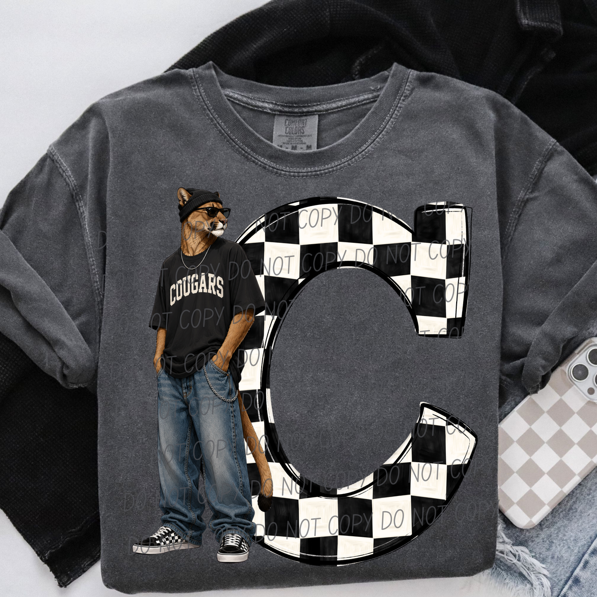 Cougars sideline sweatshirt mascots (City) DTF Transfer