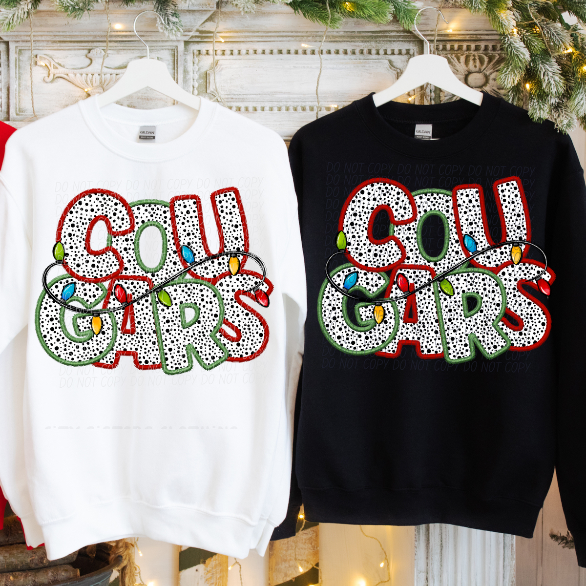 Cougars Christmas Light Mascots (City) DTF Transfer