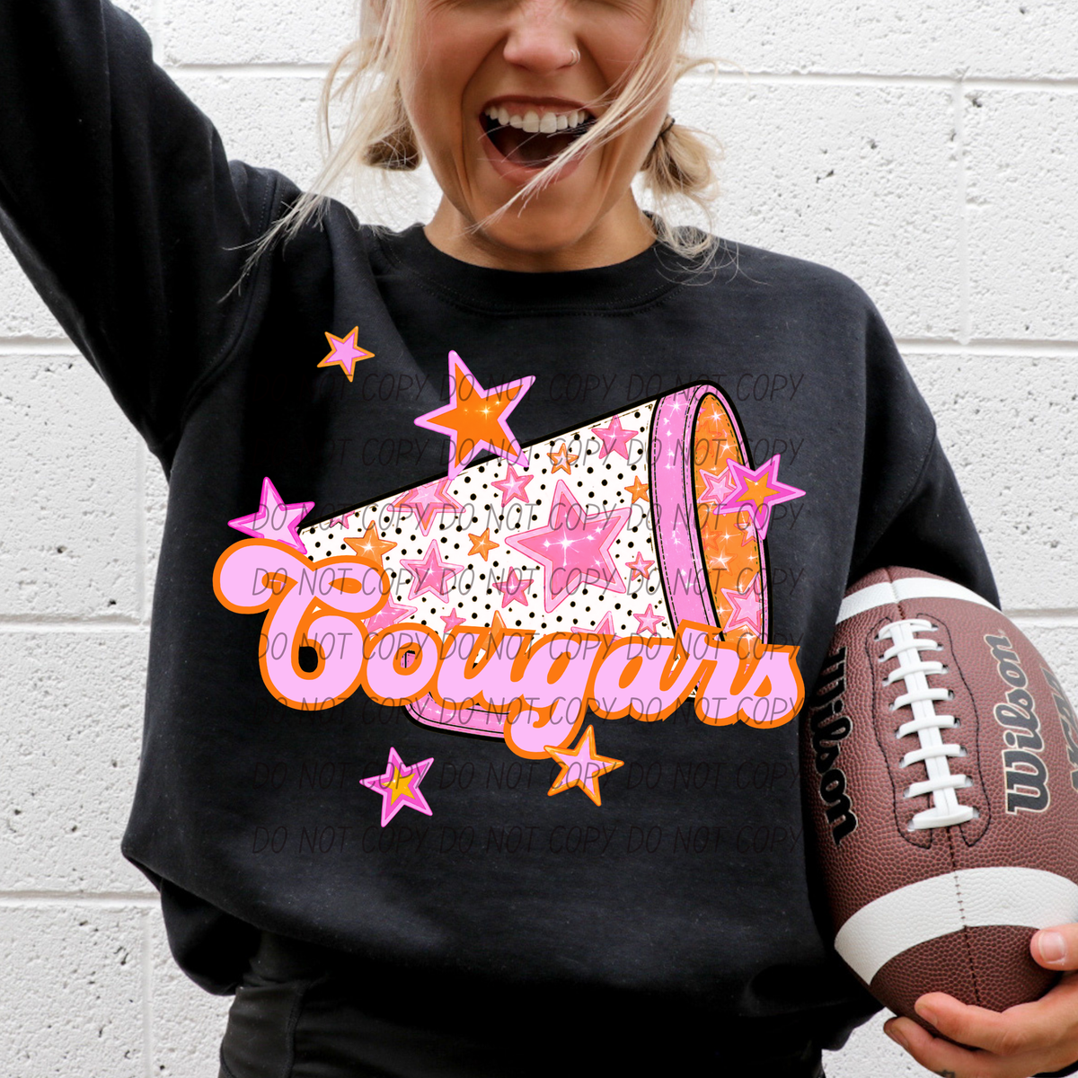 Cougars pink cheer (city) DTF transfer