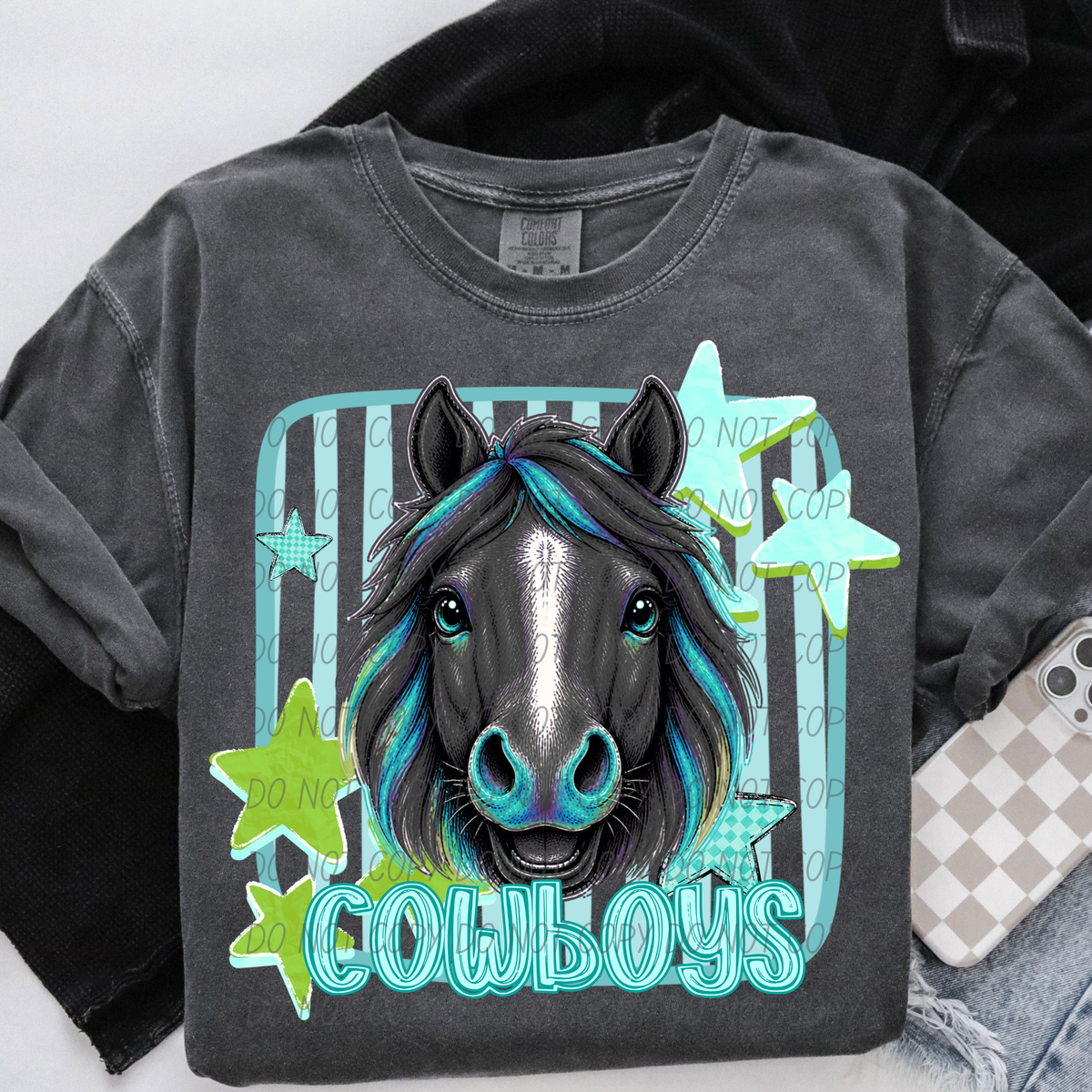 Cowboys horse stars stripes and school spirt (City) DTF Transfer