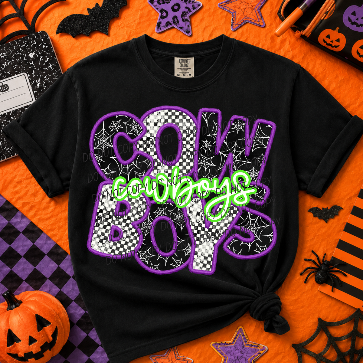 Cowboys-Purple/Green Halloween Font (CITY) DTF Transfer