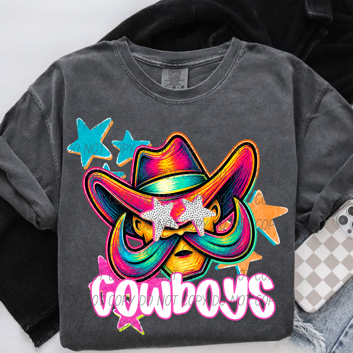 cowboys pop art with stars (CITY) DTF Transfer