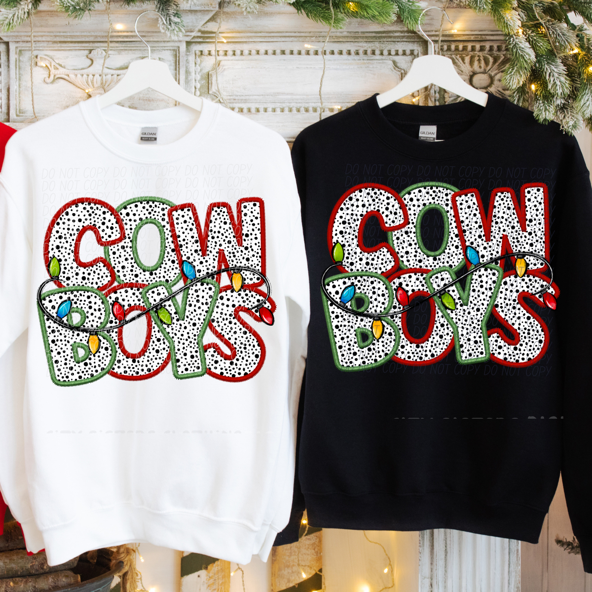 Cowboys Christmas Light Mascots (City) DTF Transfer