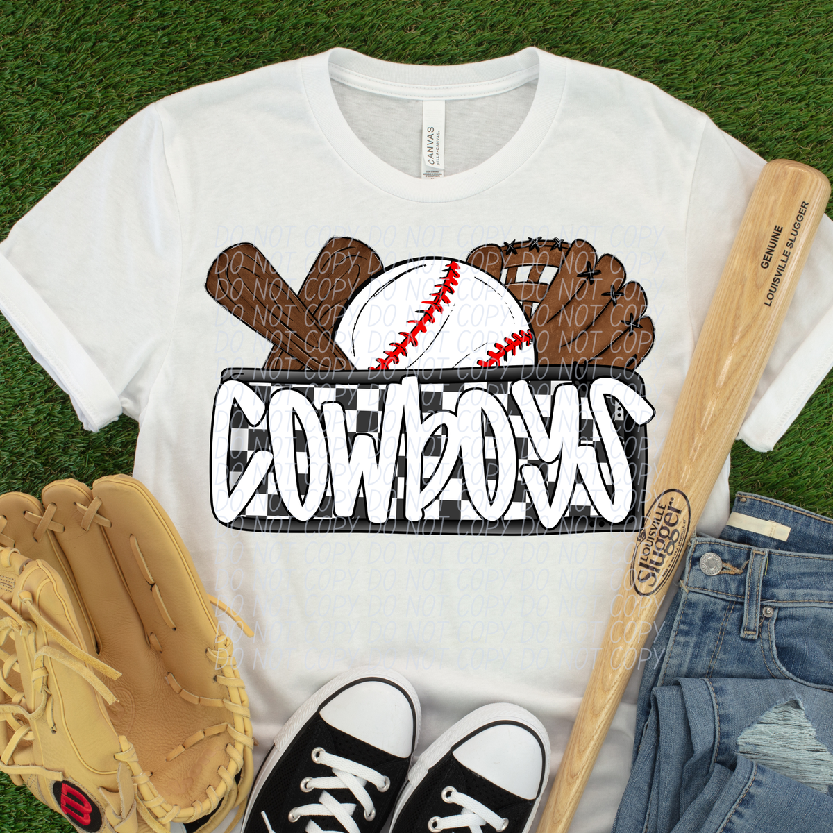 Cowboys (Bat, Baseball, Glove, Checkered background) (City)