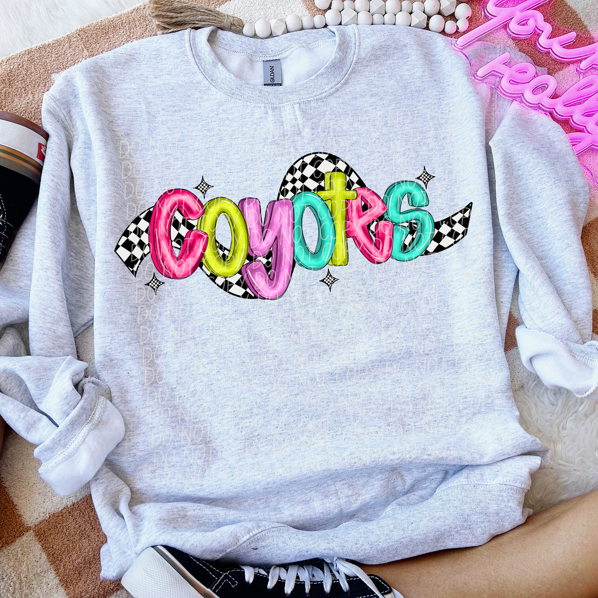 Coyotes Colorful Checker 74168 DTF Transfer