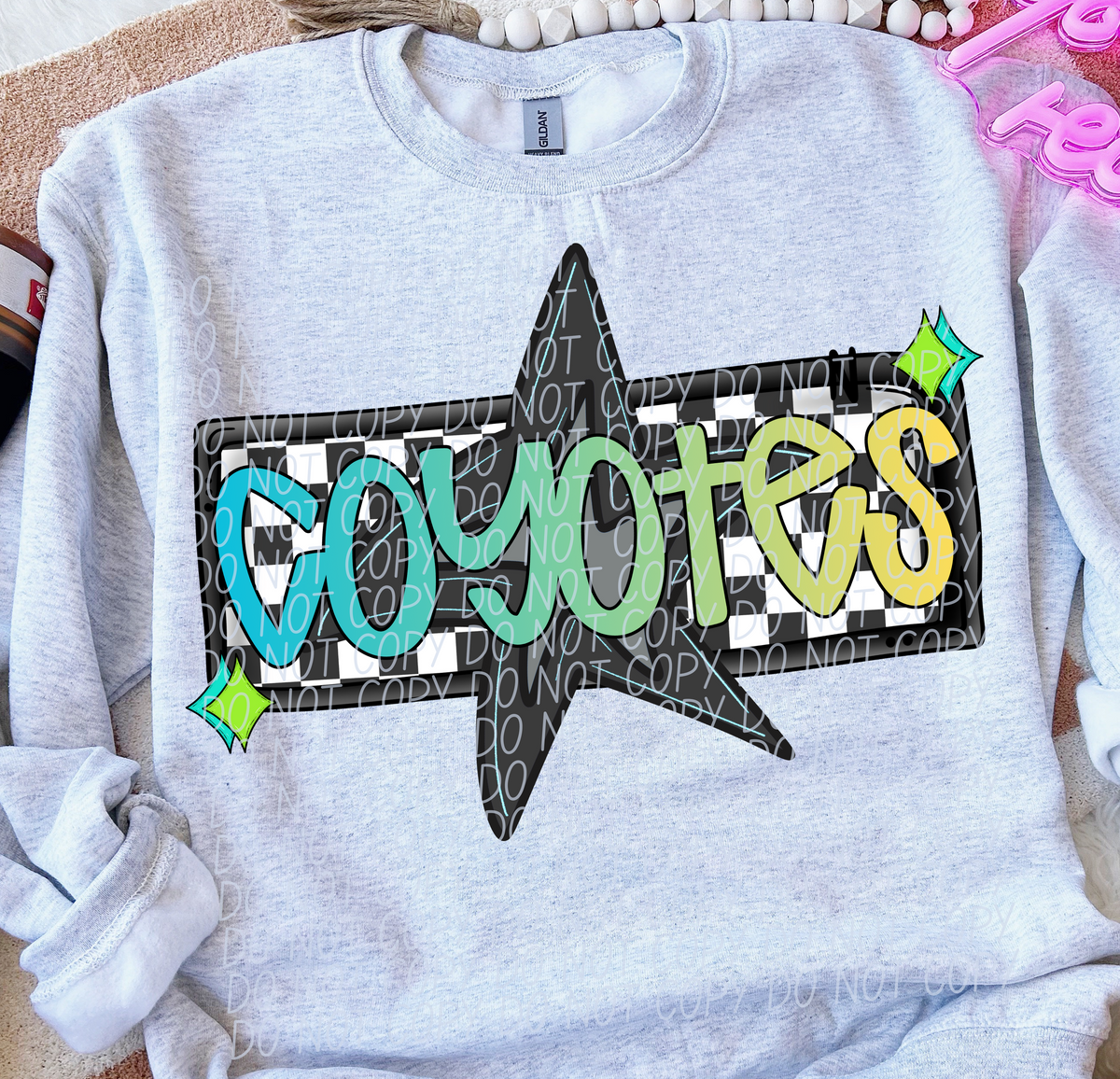 Coyotes Skater Boy Mascot (City) DTF transfer