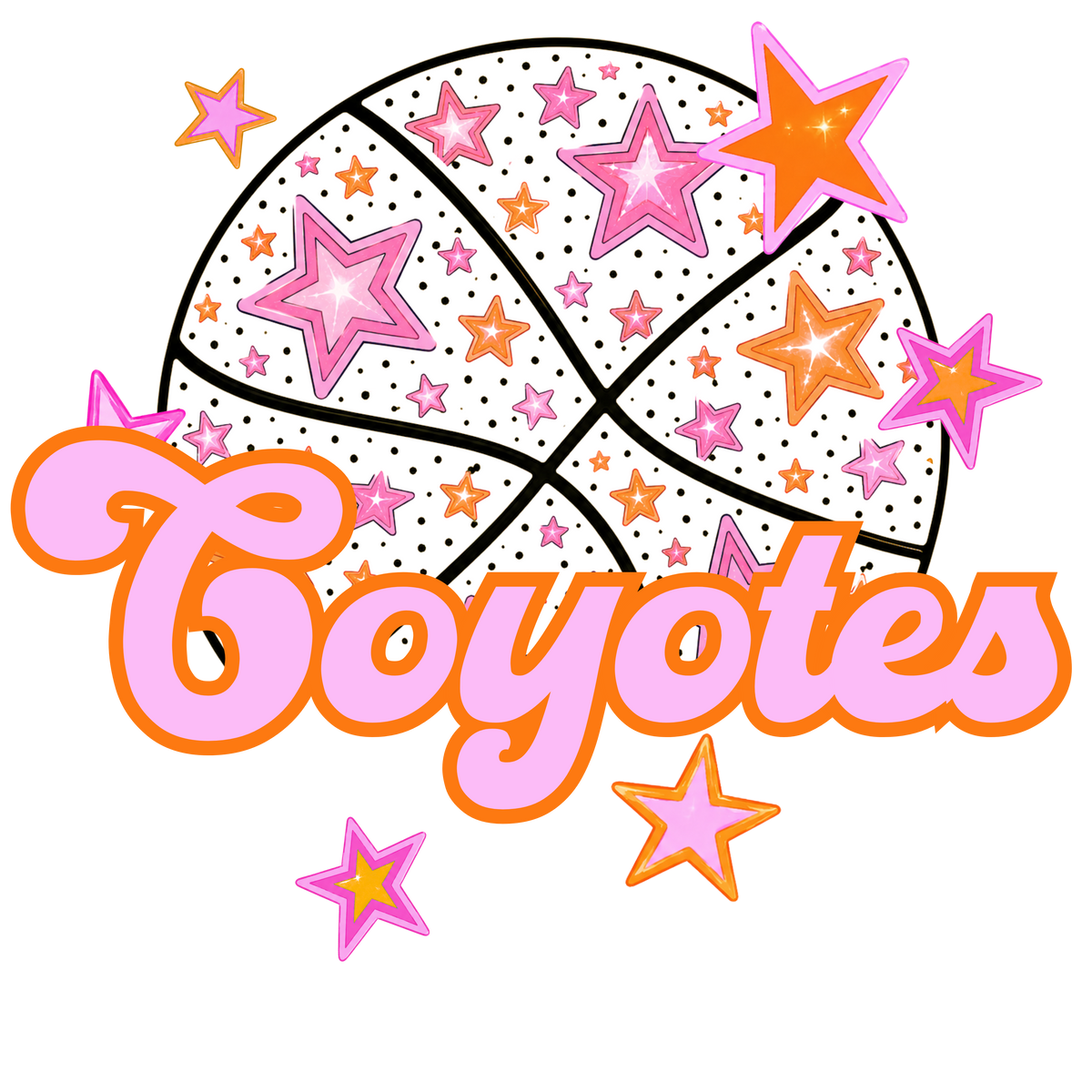 coyotes pink basketball (city) DTF transfer