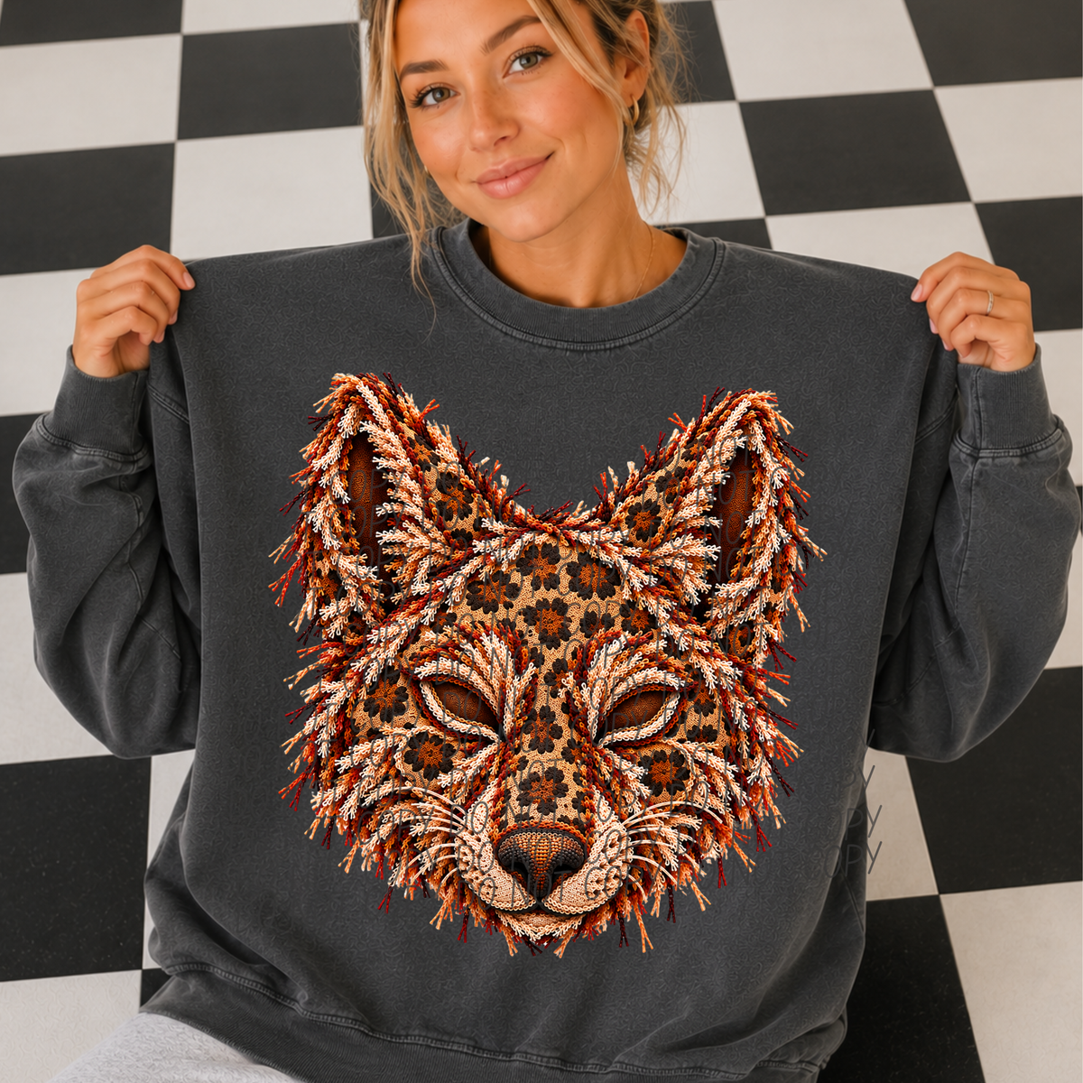 coyotes leopard fringe mascot (city) DTF Transfer