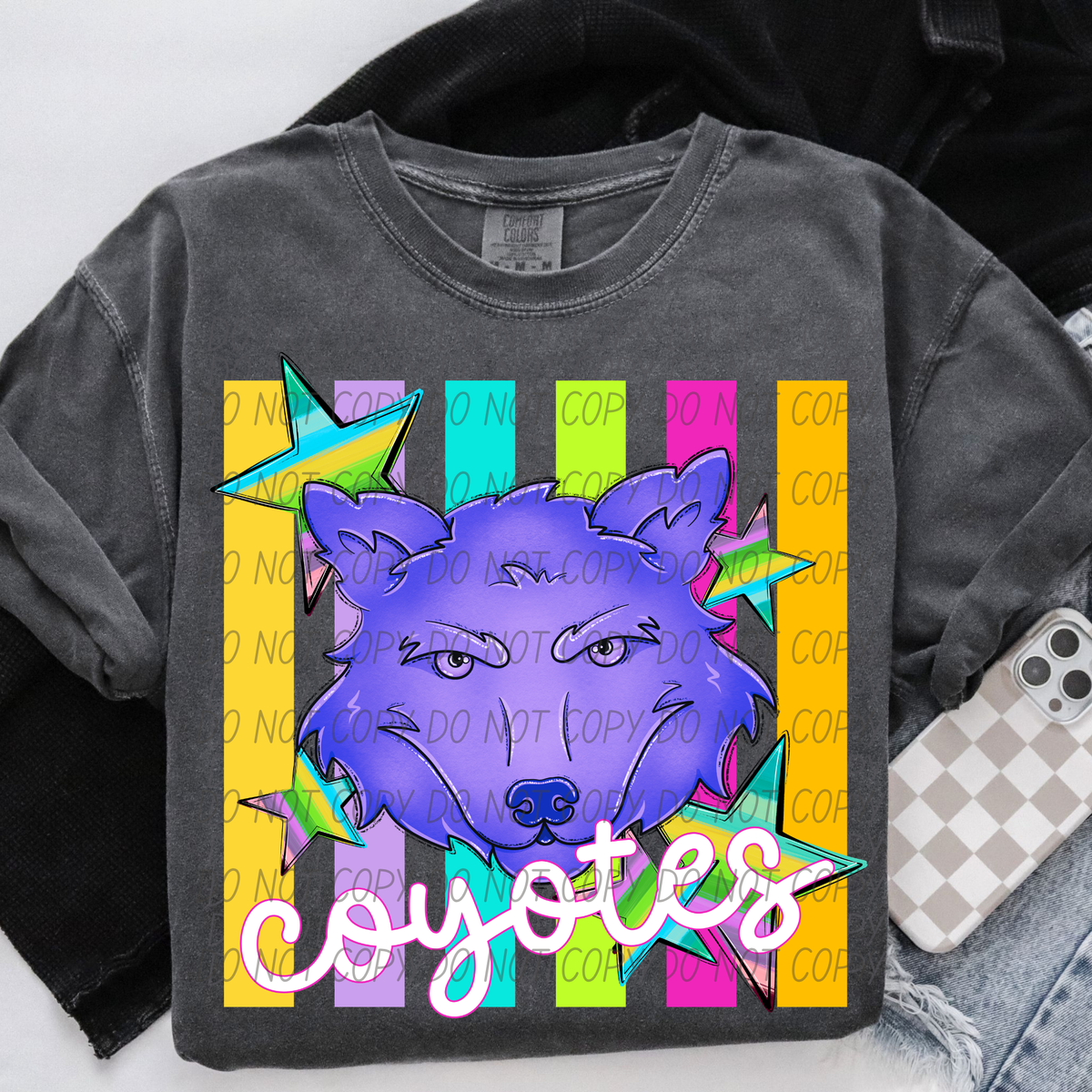 Coyotes purple neon (City) DTF Transfer