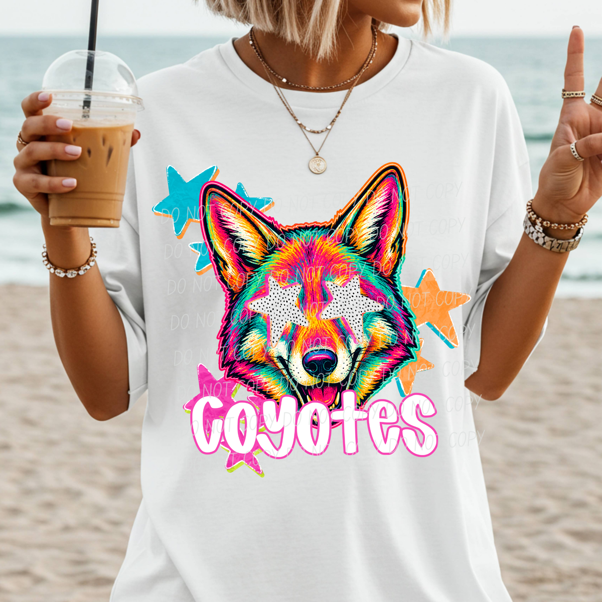 coyotes pop art with stars (CITY) DTF Transfer