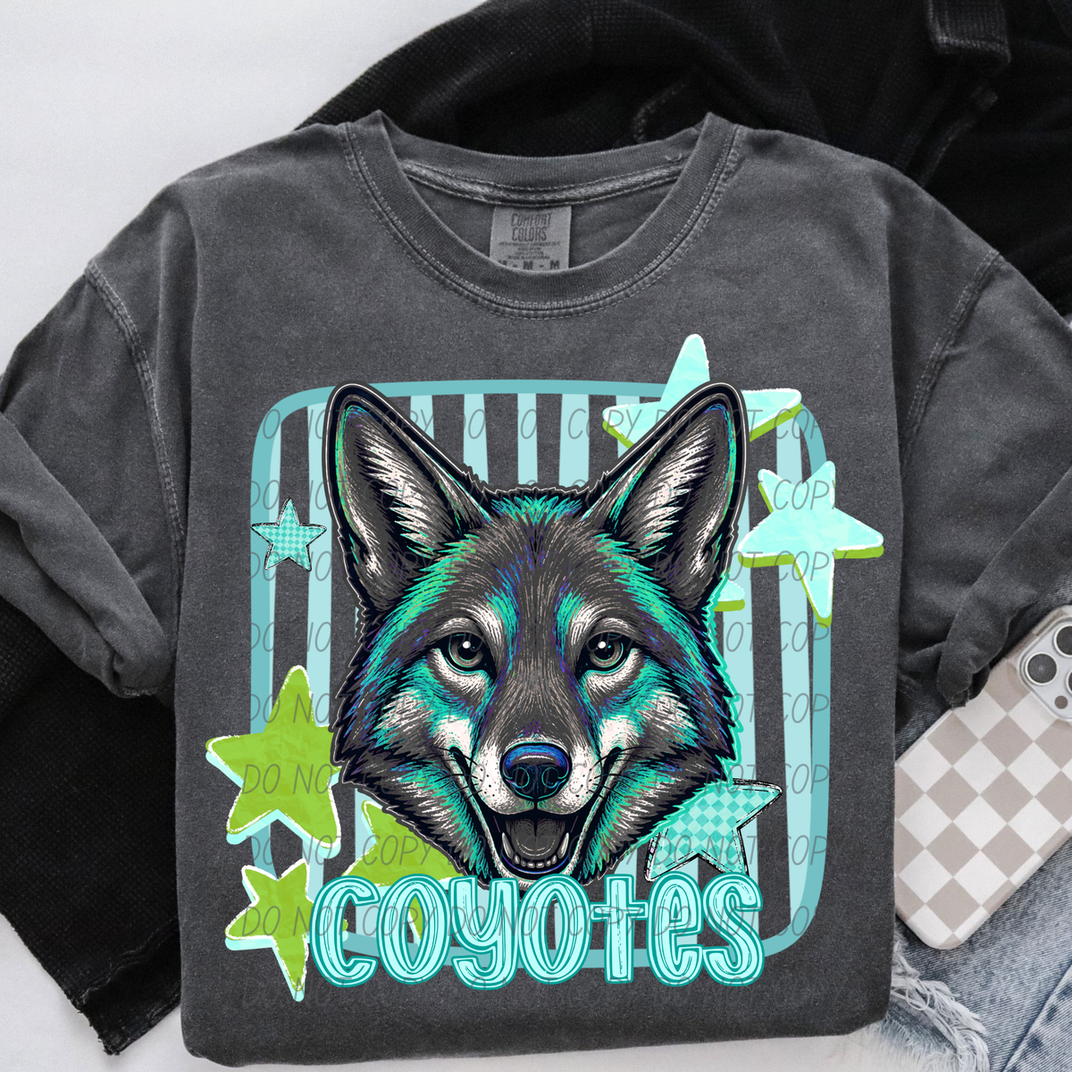 coyotes blue stars and stripes blue font (CITY) DTF Transfer