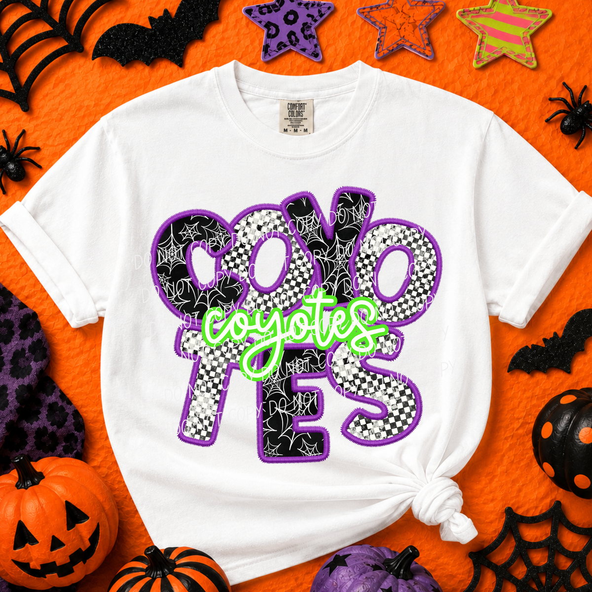 Coyotes-Purple/Green Halloween Font (CITY) DTF Transfer