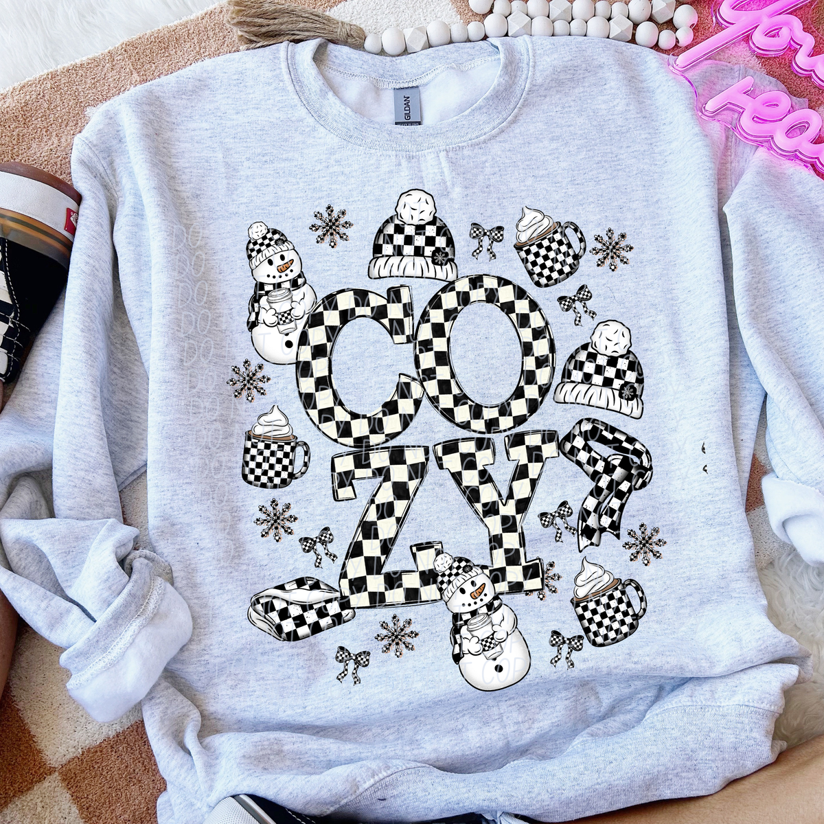 Cozy collage checkered (City) DTF Transfer