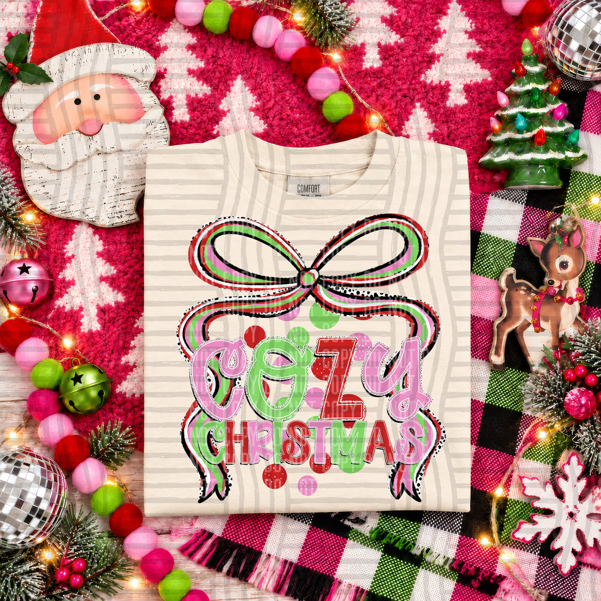 Cozy Christmas-Christmas Bow (Caplinger) DTF Transfer